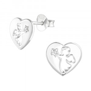 Cercei din argint model inger in inimioara cu zirconii DiAmanti DIA36786 (Argint 925‰ 0,85 g.)